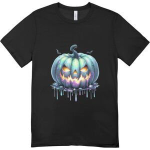 New, Creepy blue pumpkin halloween t-shirt | Hanes softstyle unisex XL